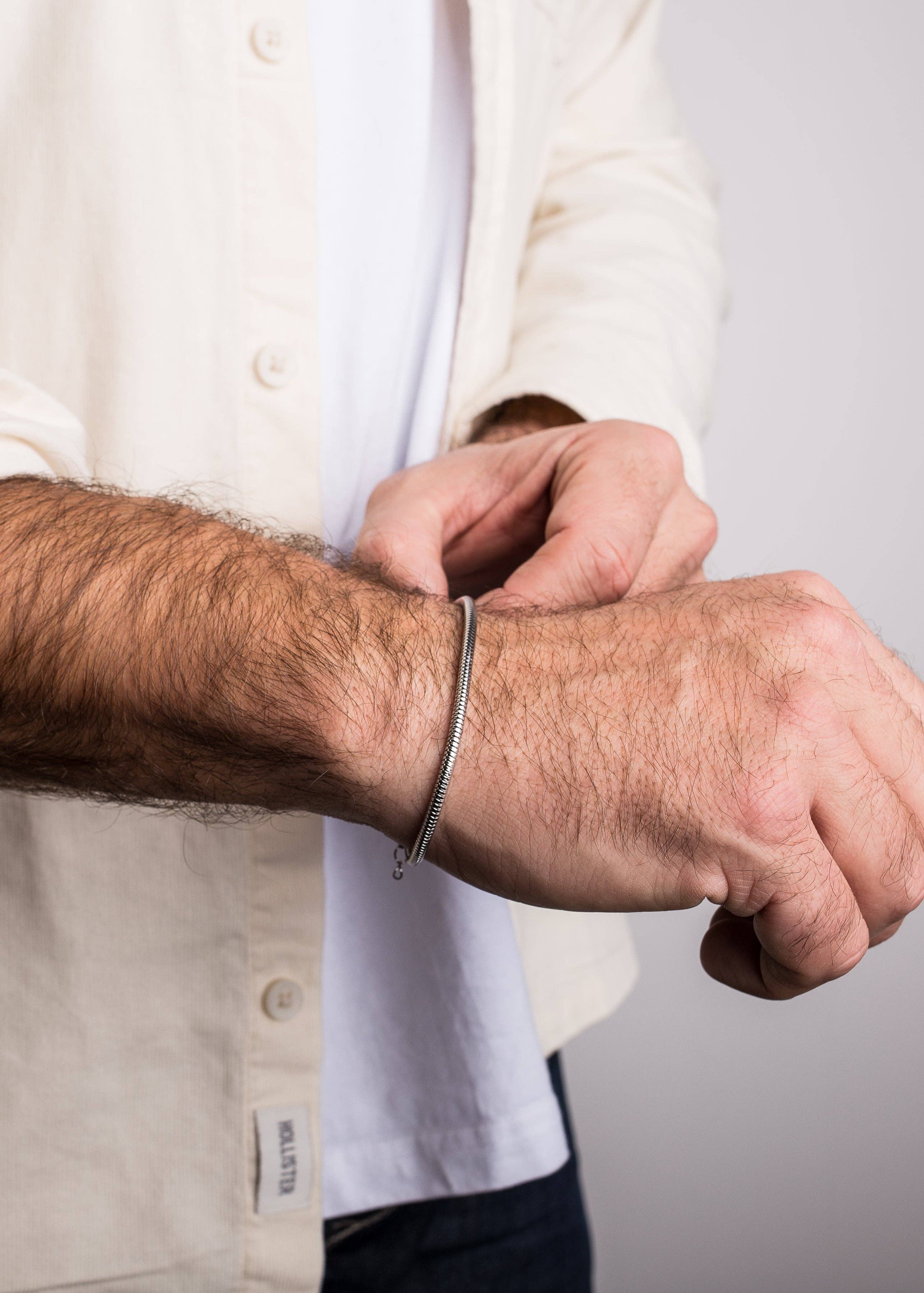 Blackskies - Wholesale Link & Chain Bracelet - Serpent Snake Chain Link Bracelet Silver 3 mm1