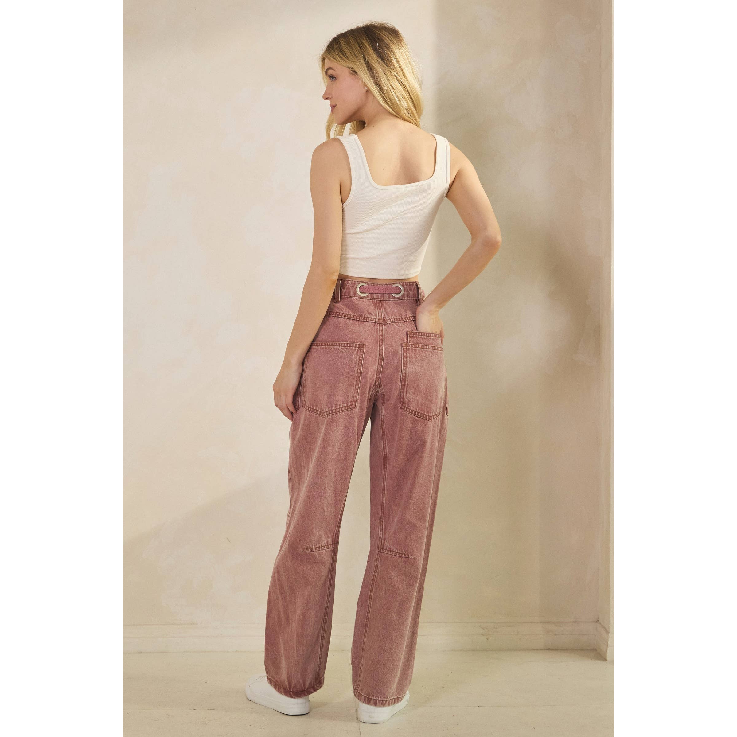 Sage + Fig - Wholesale Pants - Women's - VINTAGE ROPE TIE DENIM (SP7988)2