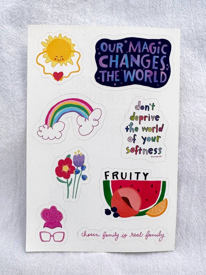 Magic Rainbow Vinyl Sticker Sheet for wholesale by Anna Parade