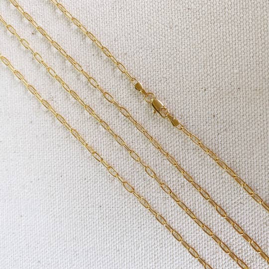 GoldFi - Vente Collier maille et chaîne - Chaîne à maillons câble 18k plaqué or, épaisseur 2,5 mm, plusieurs tailles