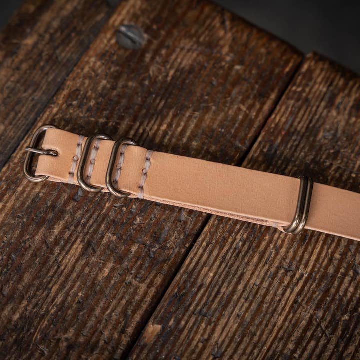 Craft and Lore - Vente Bracelet de montre – unisexe - Bracelet de montre en cuir N.A.T.O. naturel