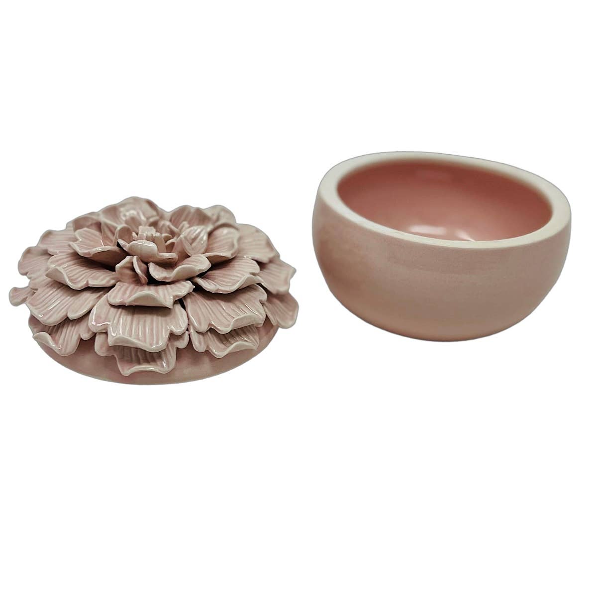Drew Derose Design - Wholesale Jewelry Box/Organizer - Porcelain Chrysanthemum Jewel Box-Pink2