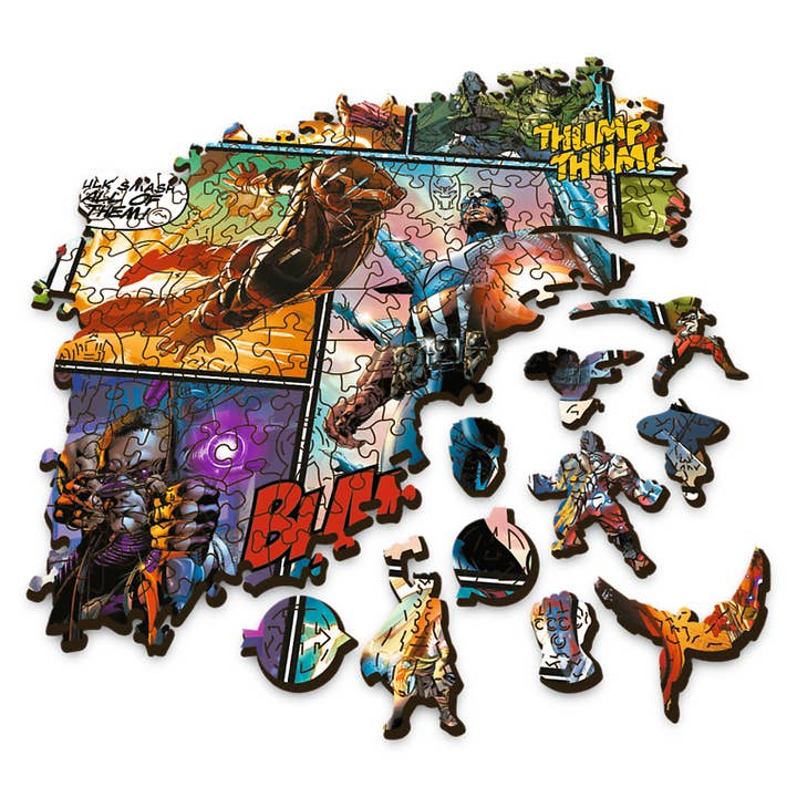 Trefl USA - Wholesale Puzzle - Adult - Trefl Wood Craft 1000 Piece Wooden Puzzle - Marvel Comic Universe