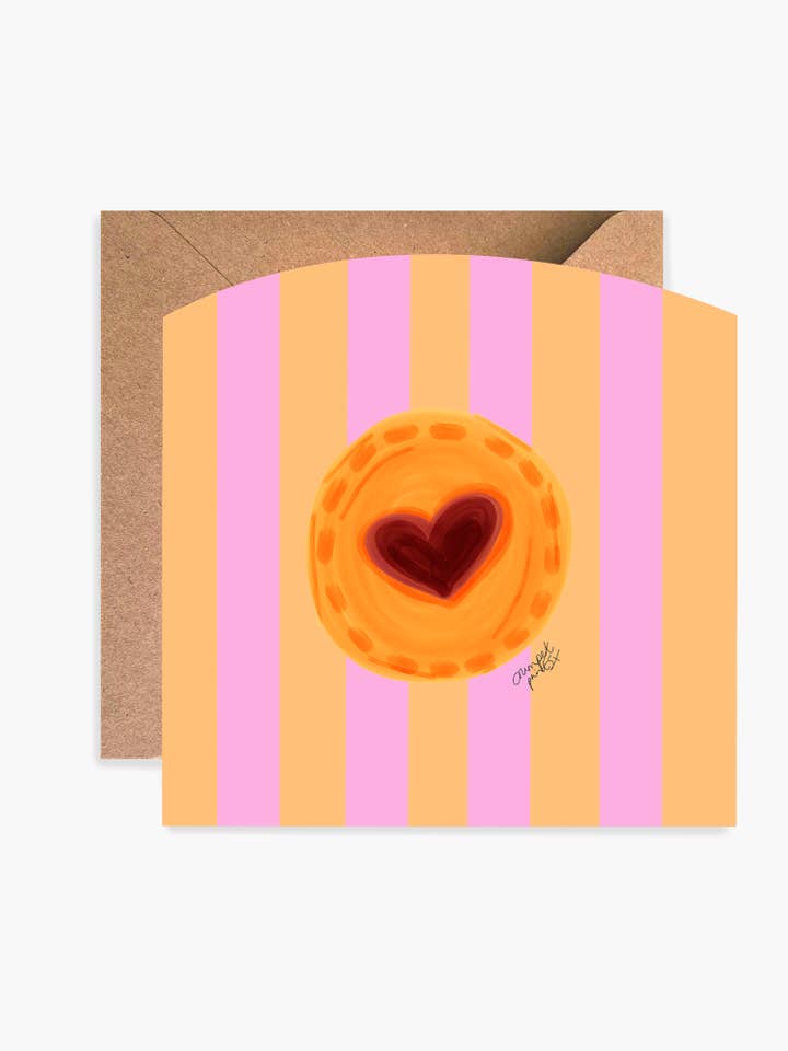 Little Treat (Jammy) Greeting Card for wholesale by Crumpet Prints