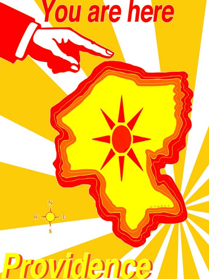 Providence Sunburst Art Print by Giraffes and Robots for wholesale by Giraffes and Robots Pop Art Studio