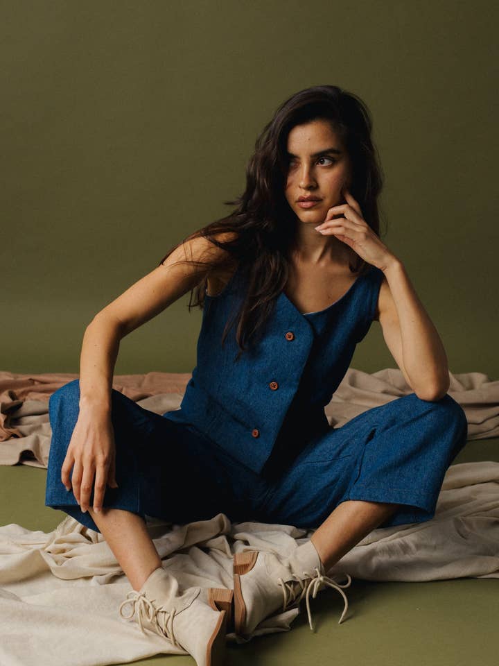 Cecily Vest - Denim for engroshandel hos Pamut Apparel