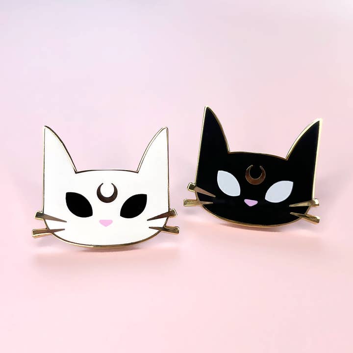 Pin de esmalte Moon Cat Gold por atacado de Doodles x Steph