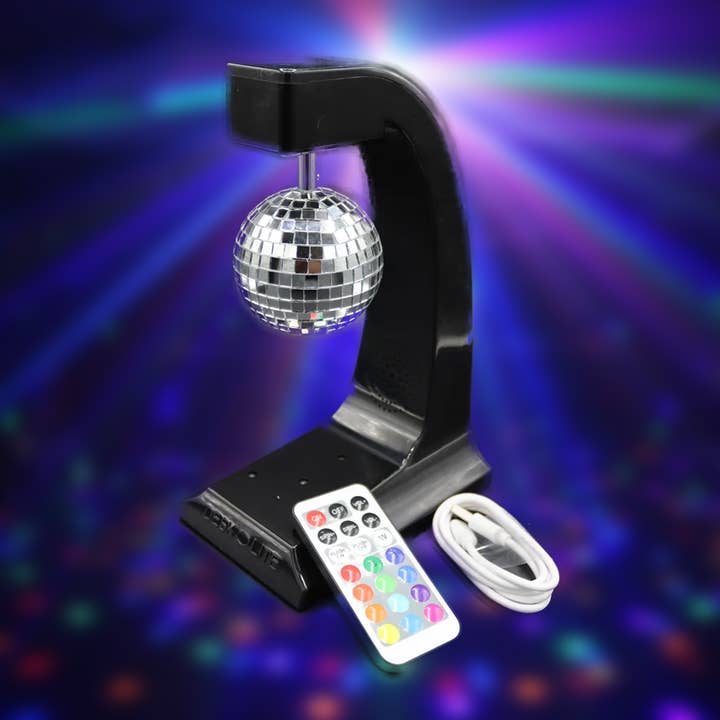 DESKOLITE – wholesale Strobe/disco light – DESKOLITE™ Wireless Disco Speaker w LEDs and 6cm Mirror Ball4