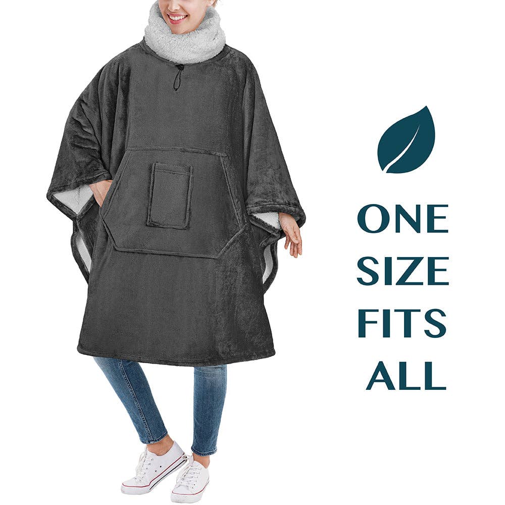 Pavilia - Wholesale Poncho - Women's - Neck Warmer Hooded Poncho Blanket71