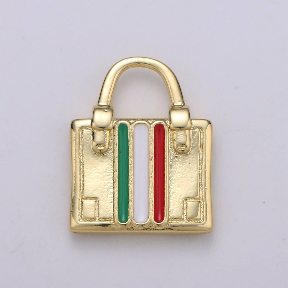 Aim Eternal - Wholesale Individual Charm/Pendant - 14K Gold Filled France, Italy Flag Suitcase Luggage Travel Charm | D-8291