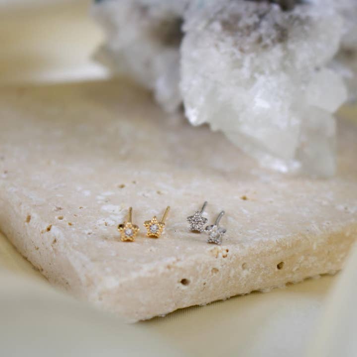 Etoile // CZ Heart Studs for wholesale by TISH jewelry