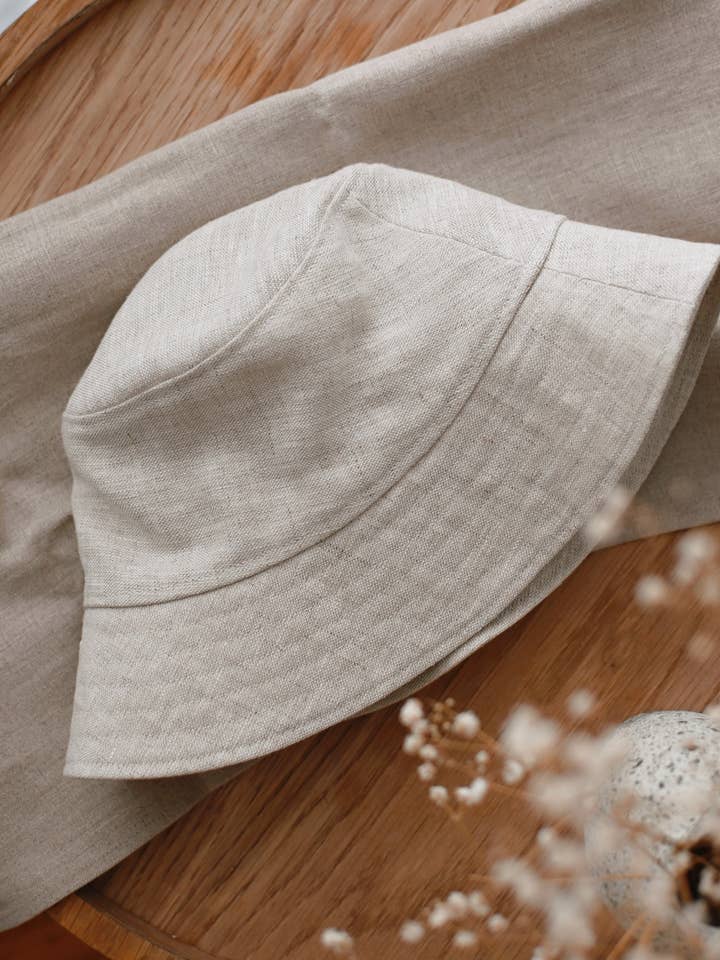 Sombrero de pescador 100% lino - Crema para venta al por mayor de Boutique Soha