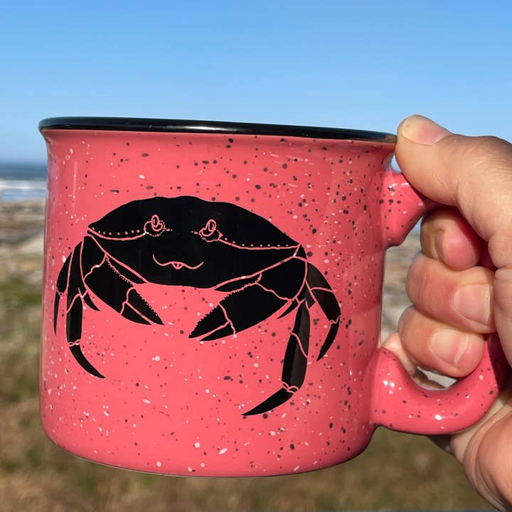 Crabby 15oz Ceramic Campfire Mug for wholesale by Salty Raven Glassware