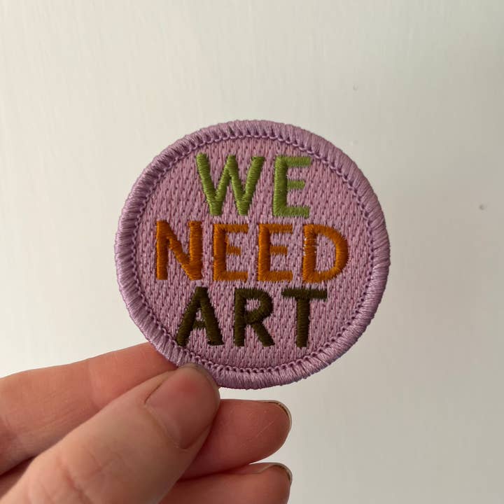We Need Art Lilac 2" Embroidered Patch for wholesale by Ramona Muse Lambert