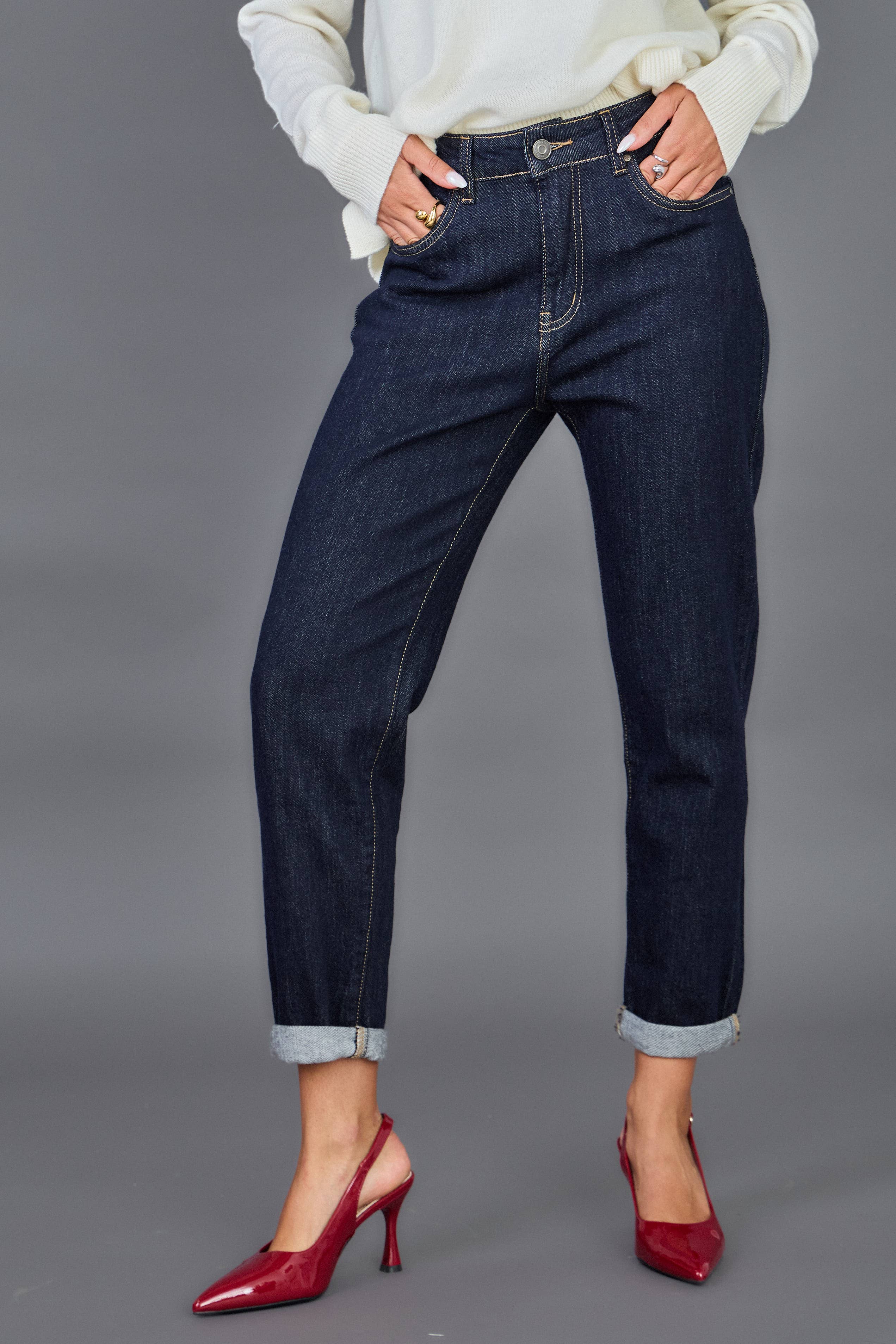 ANA & LUCY - Wholesale Jeans - Women's - MOM-FIT “Jeanne” WOMEN'S JEANS - Washed5