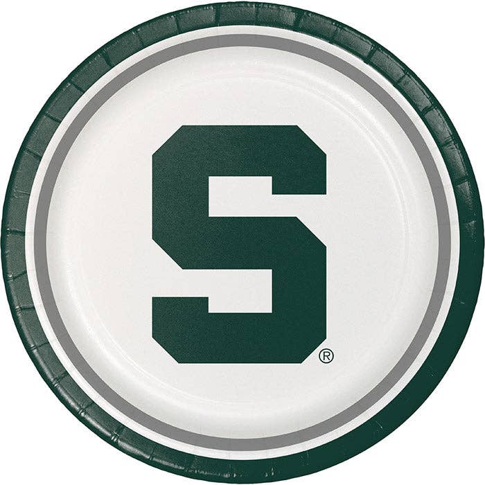 Bulk Party Decor - Wholesale Disposable Plate - Michigan State University Paper Dinner Plate, 8/Pkg