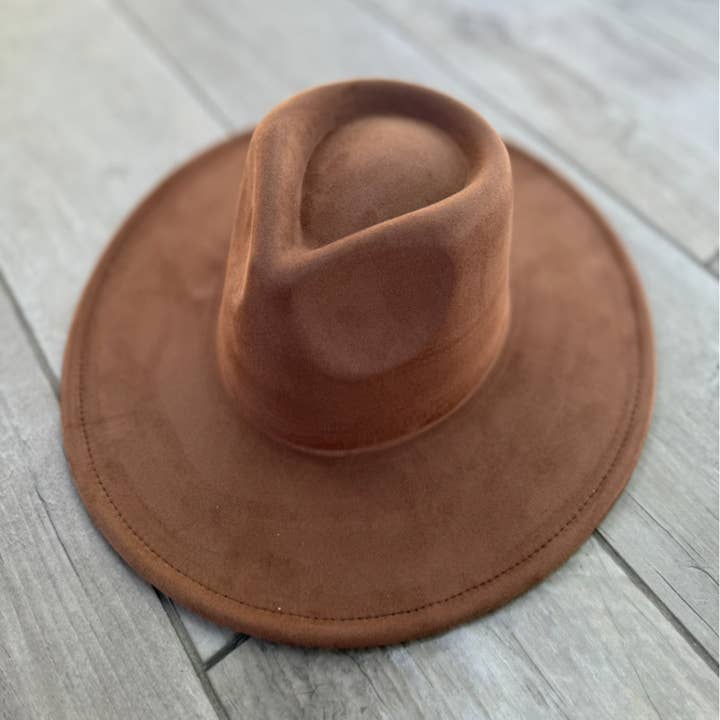 Queens INC - Wholesale Fedora - Women's - Vegan Suede Wide Brim Rancher Hat 12