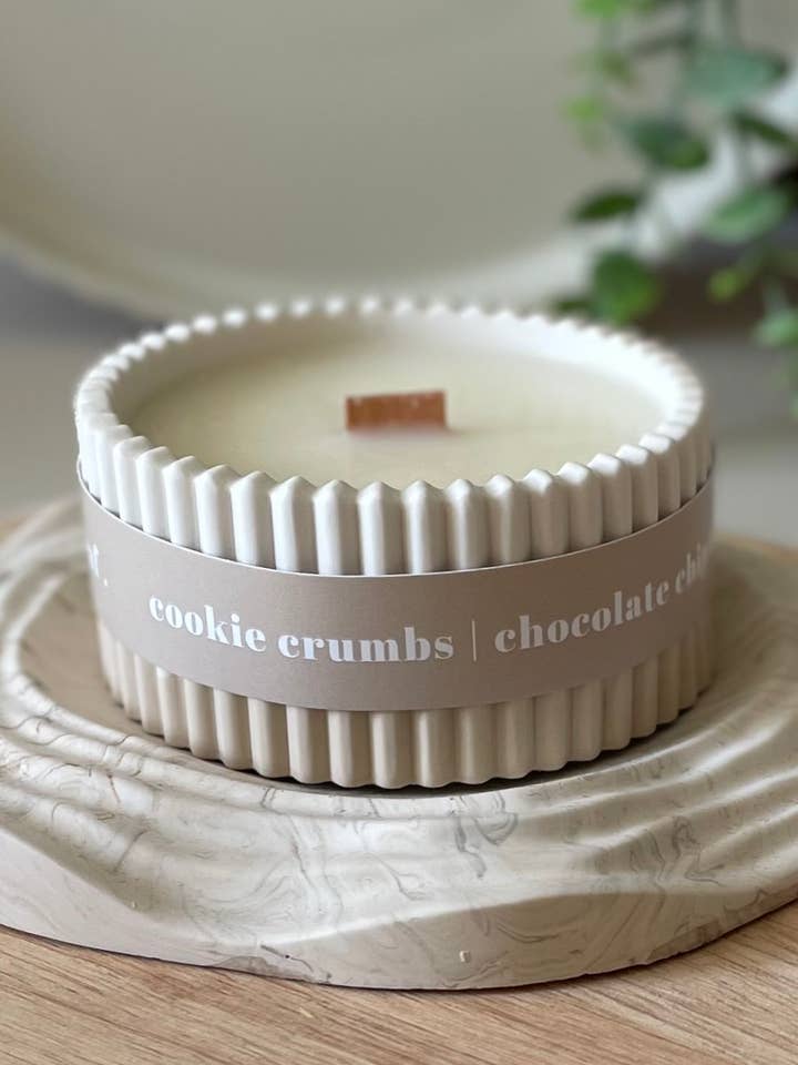 Cookie Crumbs Stoneware Soy Wax Candle / Scandi Inspired for wholesale by The Wax Leaf Candle Co