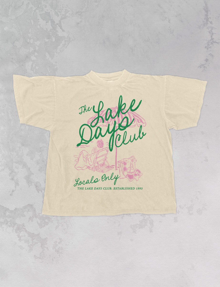 The Clandestine Underground – Großhandel T-Shirt mit Siebdruck – Unisex – Der Lake Days Club, Sommer Oversized T-Shirt6