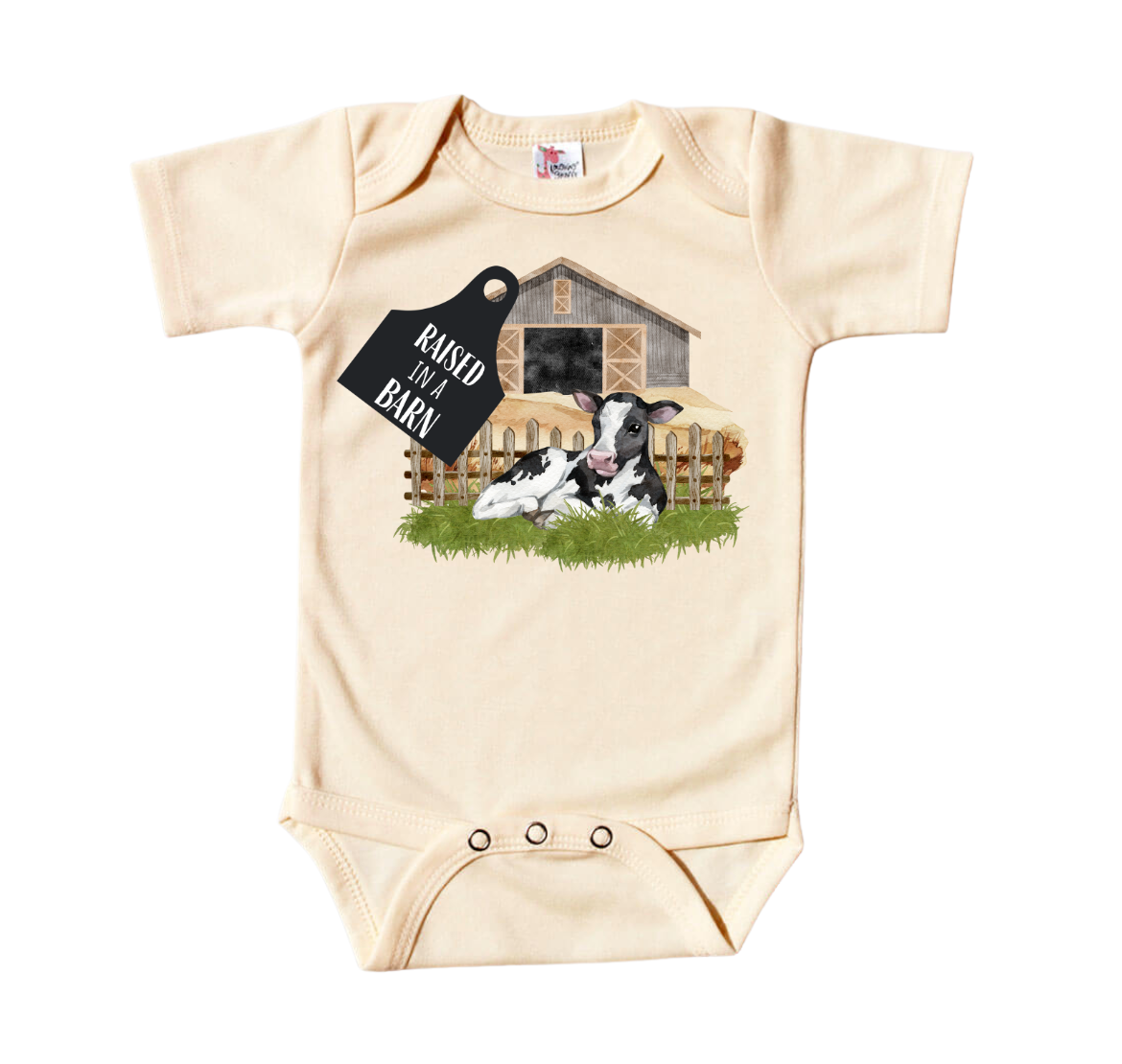 AvaryMaeInspirations - Wholesale Bodysuit (Non-Footed) - Baby - Raised in a Barn Farmer Natural Unisex Baby Onesie  0