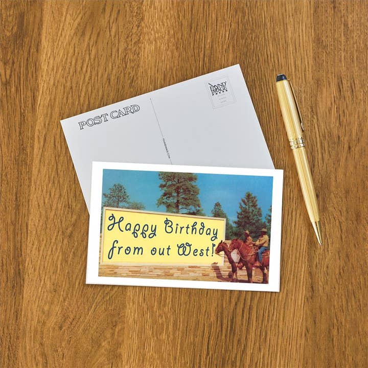 Found Image Press – Großhandel Postkarten – Postkarte HB-87 Alles Gute zum Geburtstag aus dem Wilden Westen