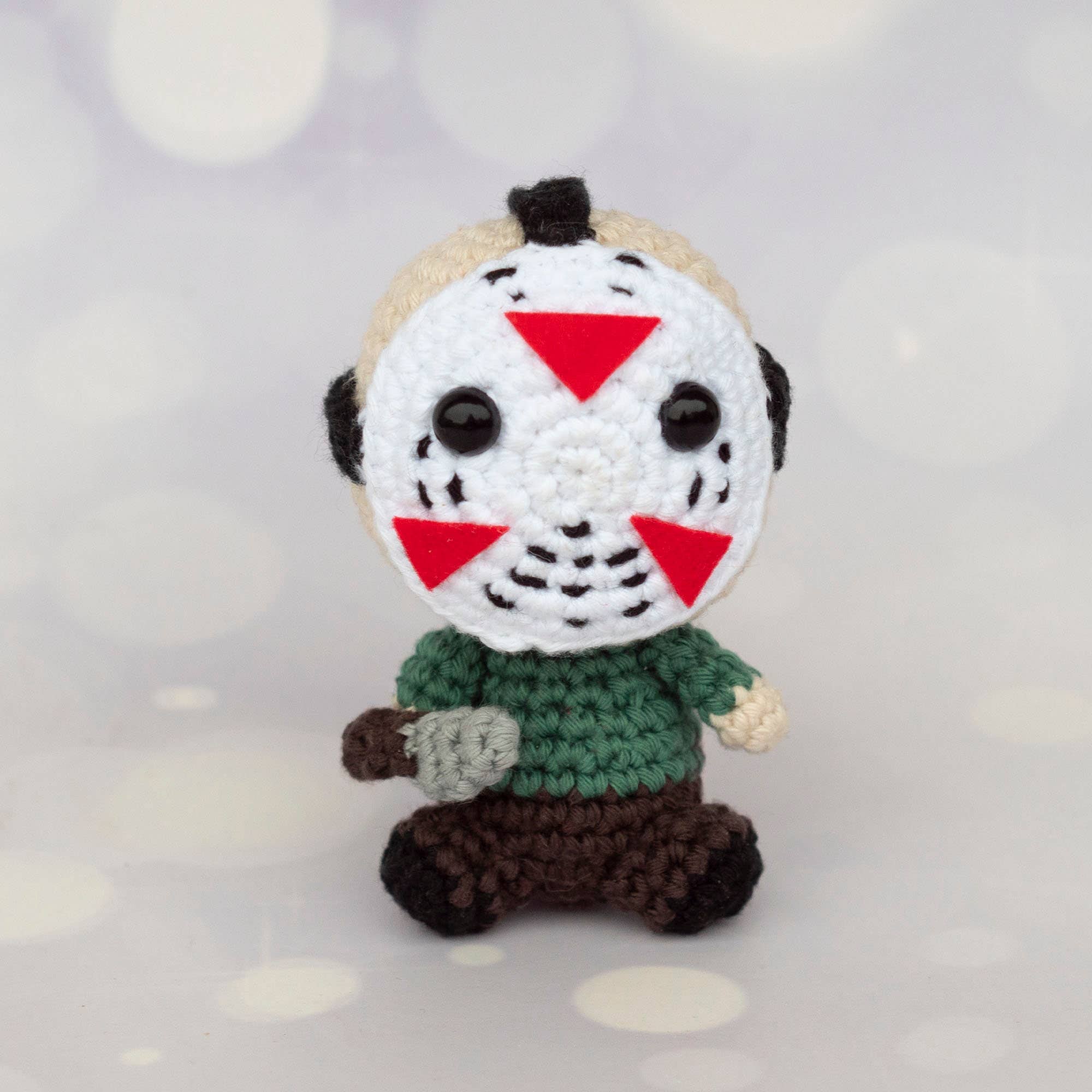 TOMOPOD LLC – wholesale Stuffed/plush toy – Kids & baby – Crochet Mini Jason Voorhees, Funny Doll Crochet Decor, Gift