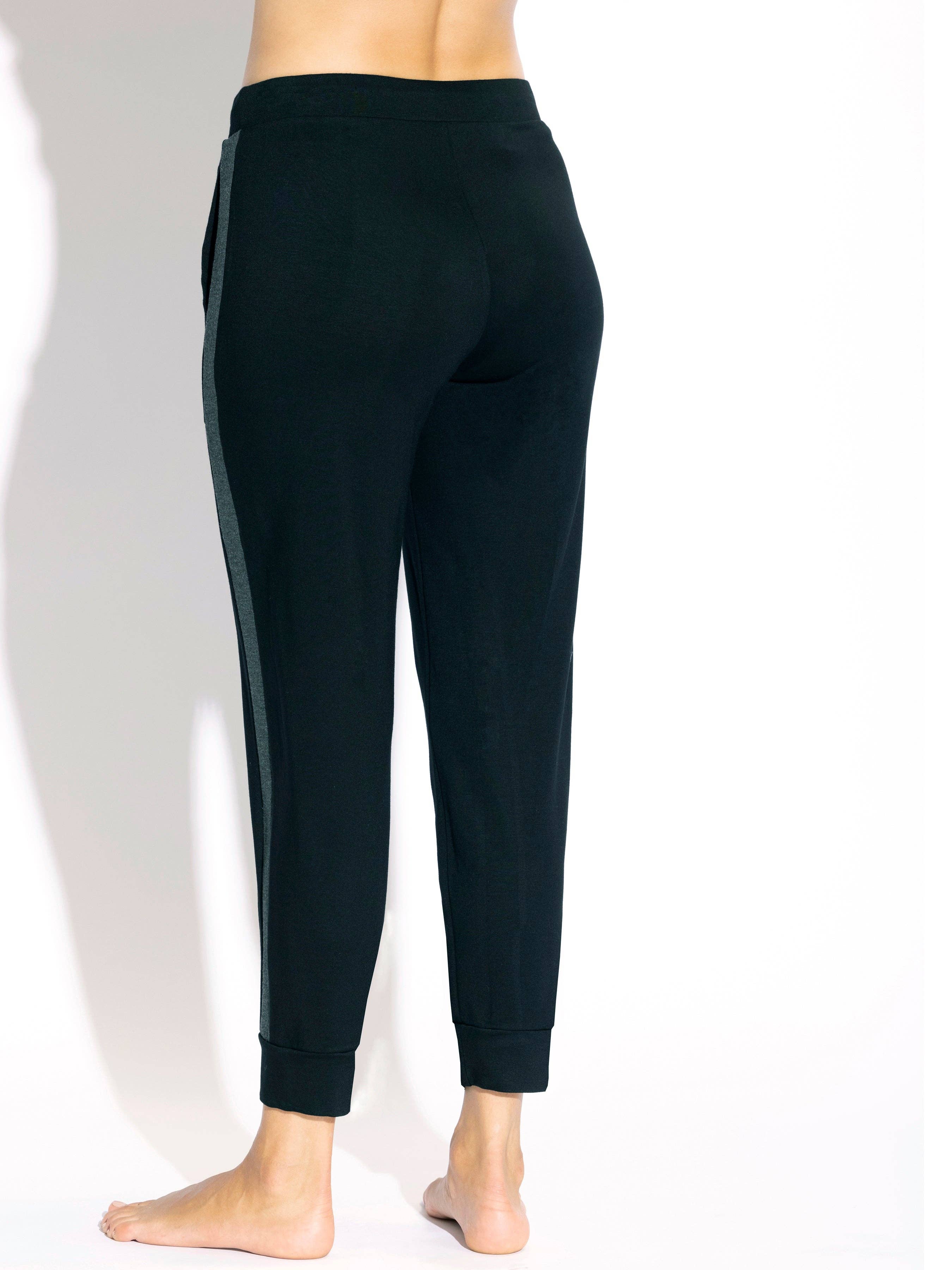 NEGRO/CARBÓN Banda de rayas en contraste para pantalones Joggers de venta al por mayor en Faire4