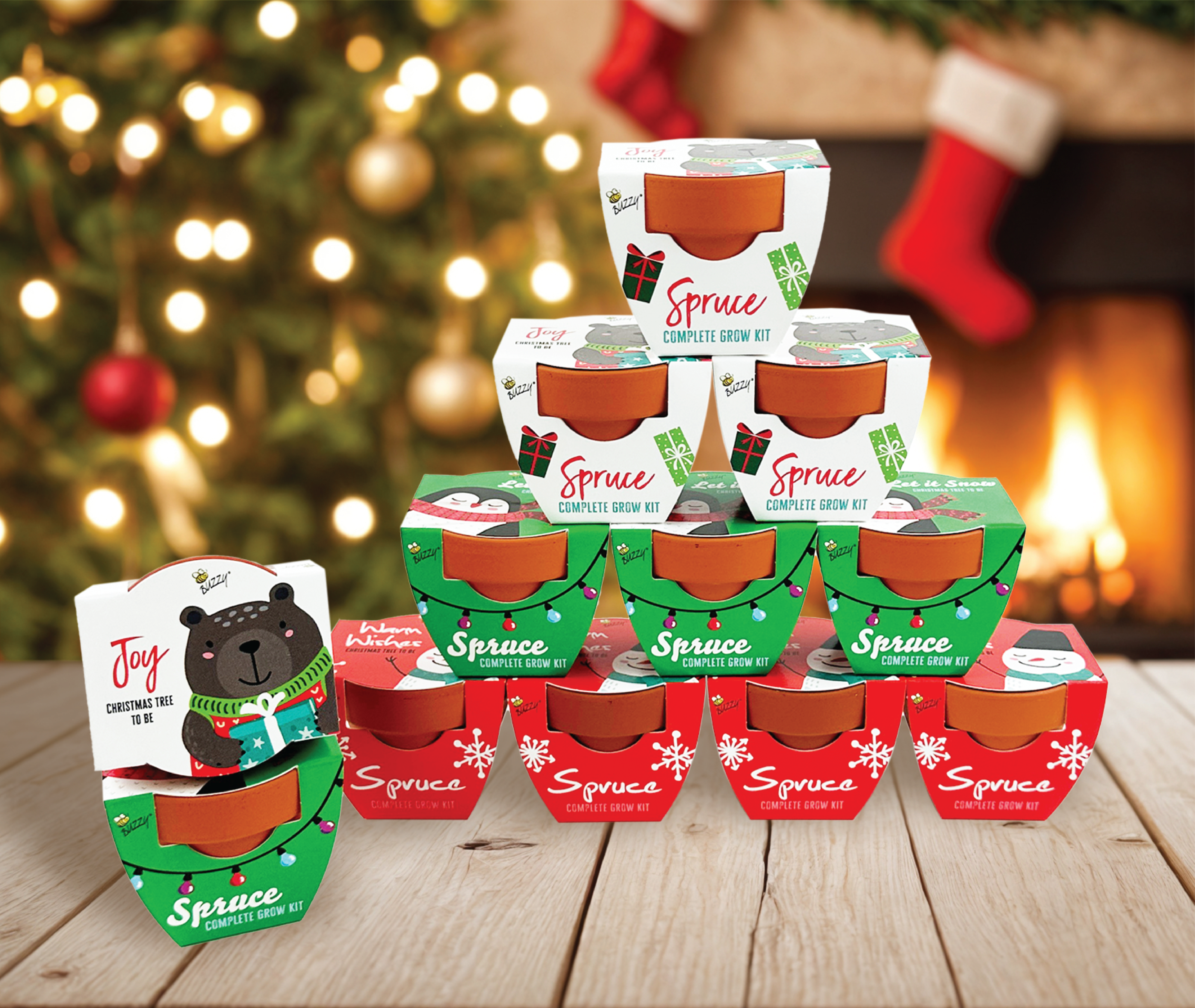 Buzzy Seeds Grow Gifts - Wholesale Plant Pot - Holiday Mini Terracotta Festive Animals Grow Pots (12 pack)5