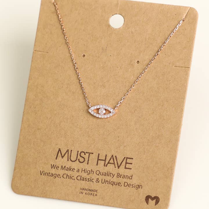 Fame Accessories - Wholesale Pendant/Charm Necklace - Evil Eye Jewel Pendant Necklace