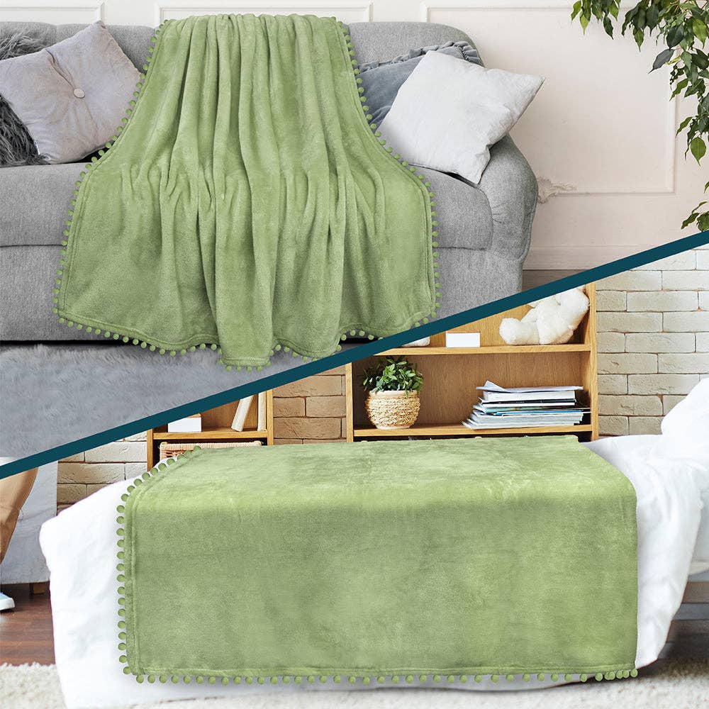 Pavilia – wholesale Prydnadsfilt – Filt med pompom-fransar98