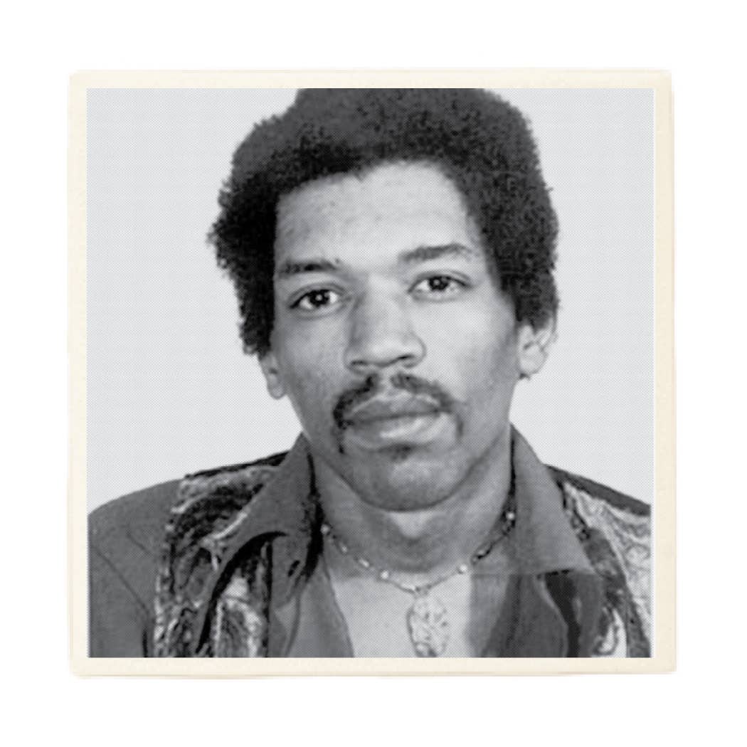 Lucky Mfg. Co. - Vente Sous-verre - Dessous de verre Jimi Hendrix Mugshot