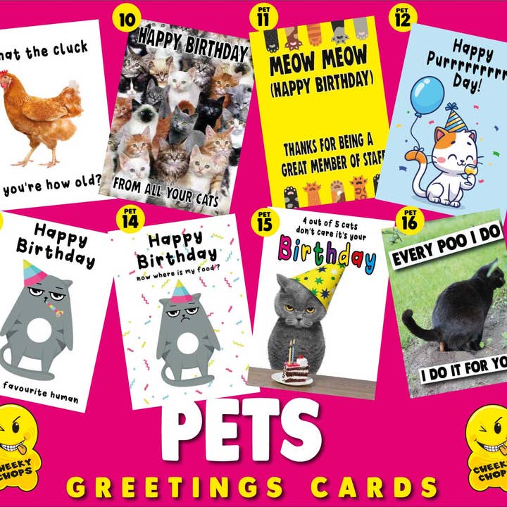 Cheeky Chops Cards & Wanky Candles – wholesale Birthday card – Here's my bumhole - Funny Pet Cat Birthday Card
