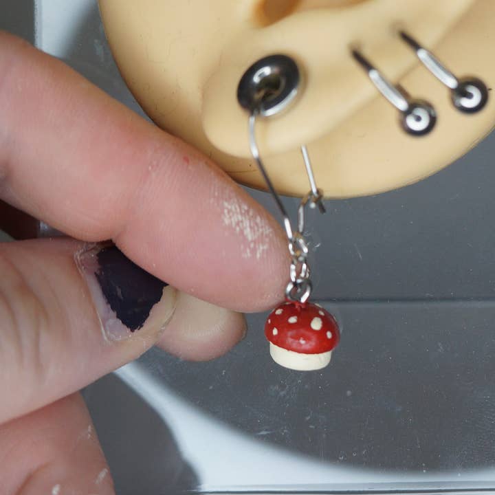 Goblin Grimm Gifts - Wholesale Clip-On Earrings - Micro Mushroom earrings4