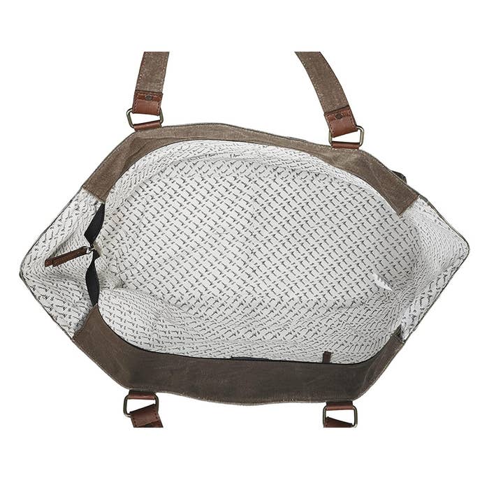 Mona B. - Wholesale Weekender Bag - Women's - Scenic Route Up-Cycled Canvas Travel Weekender Bag4