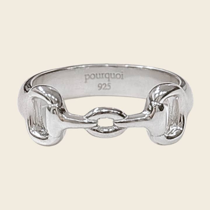 Pourquoi Horsebit Ring White Gold (Pre-Order) for wholesale by Pourquoi