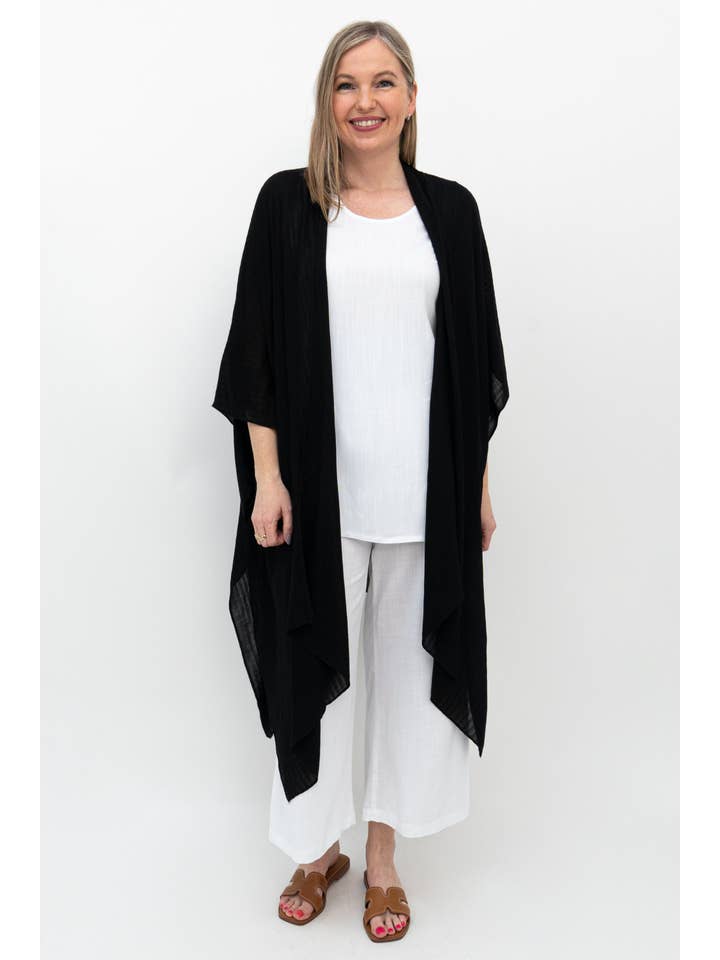 Blue Sky Clothing Co LLC - Vendita all'ingrosso Kimono - Donna - Darcy, Nero, Taglia unica