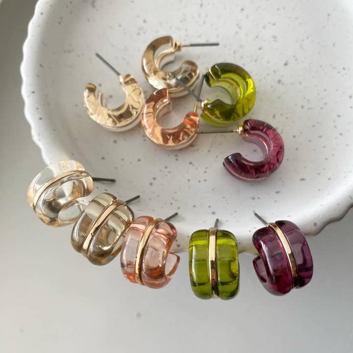 musthavemustget - Wholesale Hoop Earrings - Gold Standard See-Through Mini Hoop Earrings2