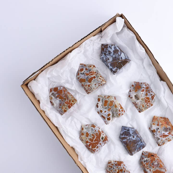 Brecciated Jasper Towers Set of 10 for wholesale by Mi Esperanza Minerals