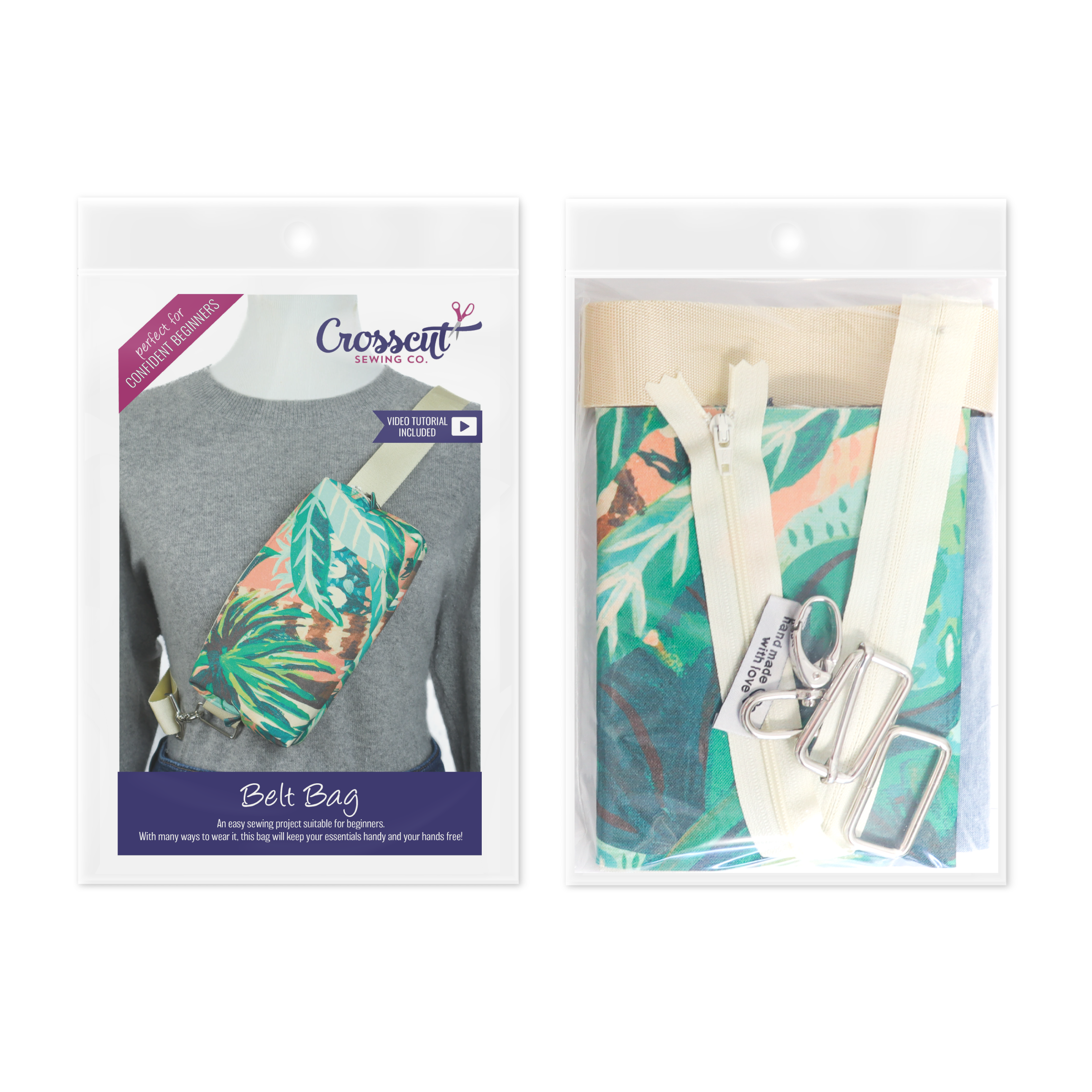 Crosscut Sewing Co. - Wholesale Belt Bag - Women's - Belt Bag Sewing Kit - Supplies, Printed Pattern and Video Tutorial81