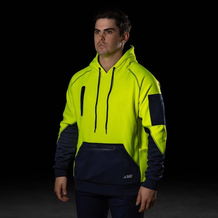 BAD WORKWEAR - Wholesale Hoodie - Men's - BAD WATERPROOF RAIN-DEFEND™ HI-VIS FLEECE HOODIE14