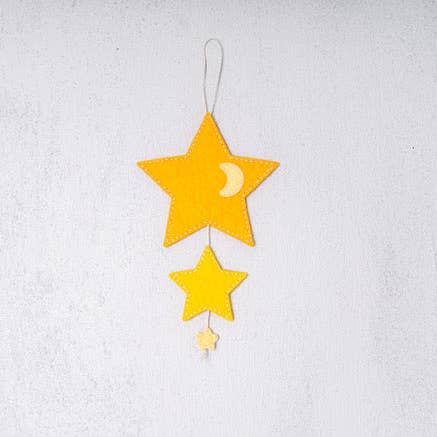 Starry Night Wall Decor READY-MADE Orange & Yellow for wholesale by Bark Beetle Niceties