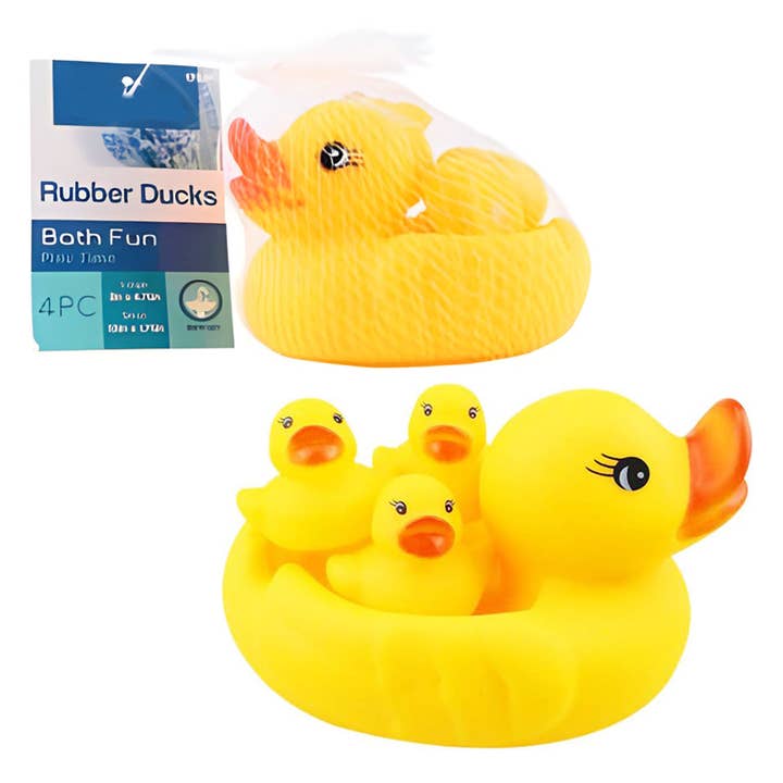 Deluxe Import Trading - Vente Lot de jouets – enfant - Baignoire en caoutchouc pour canard, 4 pièces