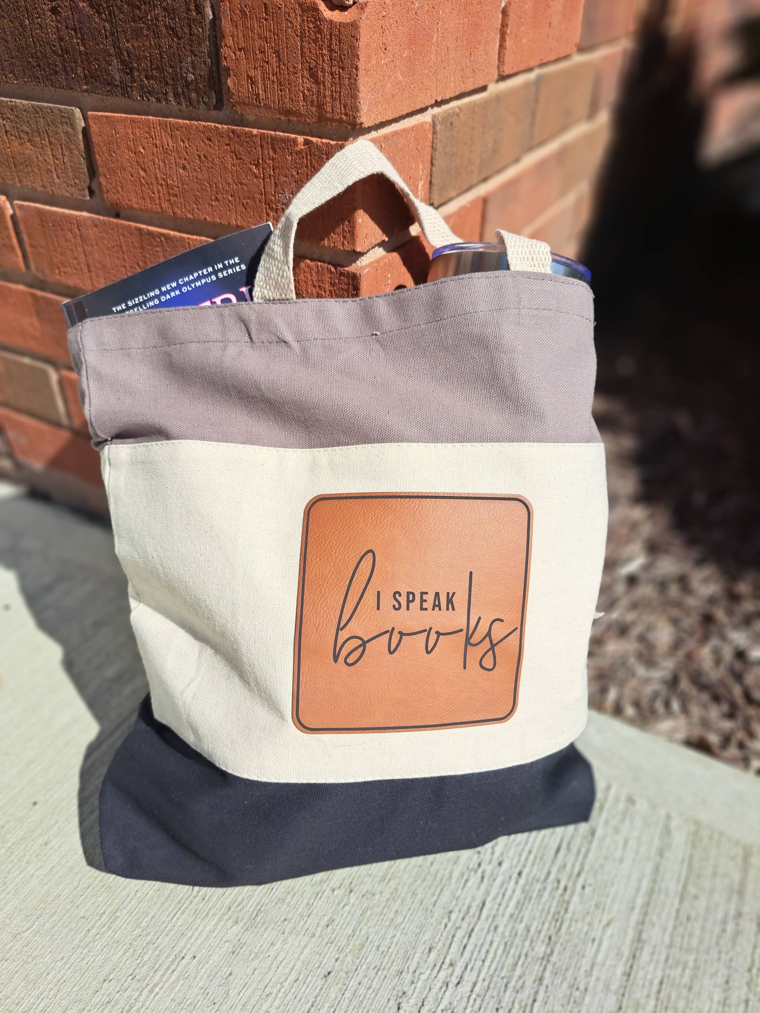 3C Etching - Wholesale Tote Bag - Women's - Custom Logo Market Tote w Vegan Leather Patch2