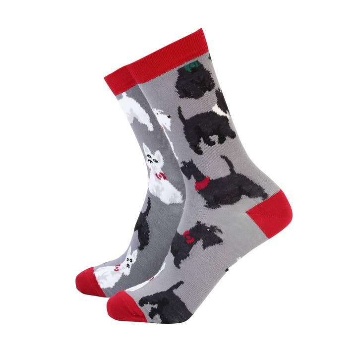 Scottie Dog - Women's Bamboo Socks for wholesale by Smiling Faces