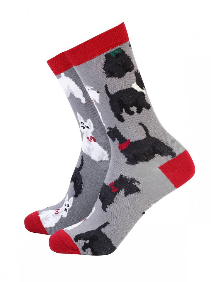 Smiling Faces - Wholesale Socks - Women's - Scottie Dog - Women's Bamboo Socks