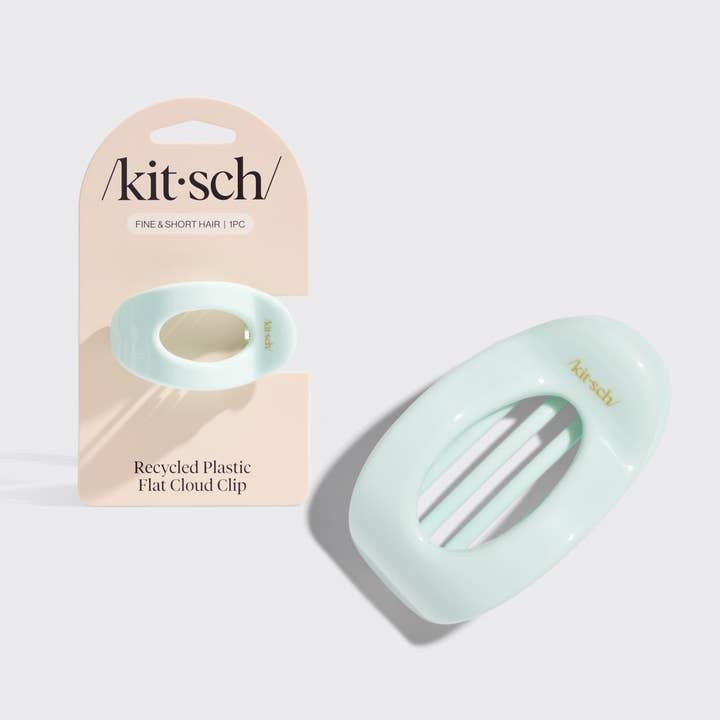 KITSCH - Wholesale Hair Clip - Women's - Recycled Plastic Small Flat Cloud Clip - Sage Leaf