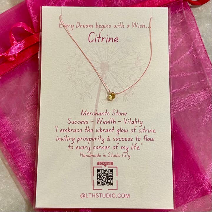 Citrine Wish Necklace for wholesale by LTH STUDIO