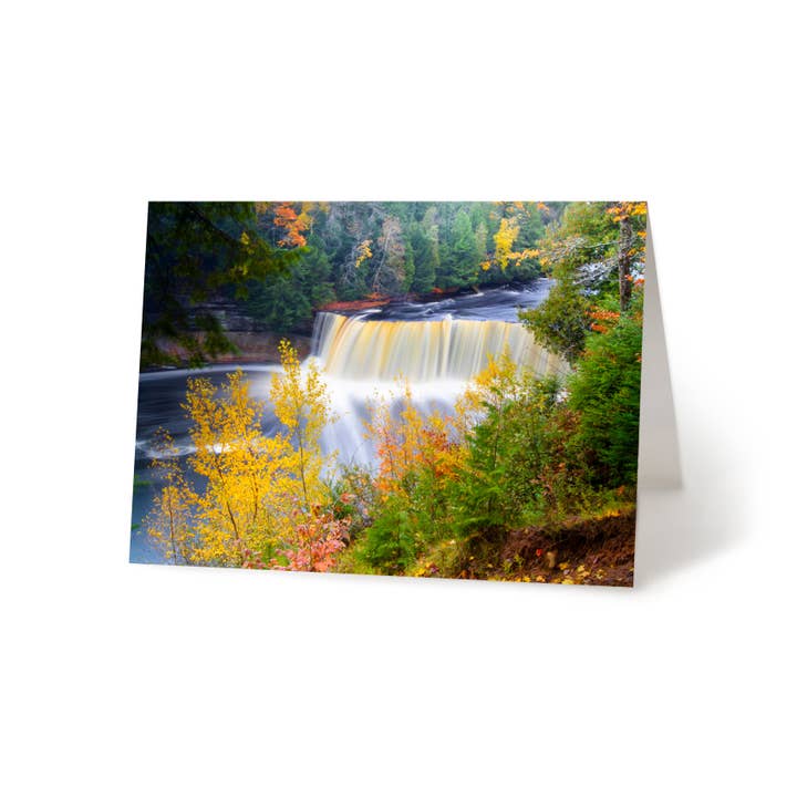 Tahquamenon Falls Herbst Leere Grußkarte für den Großhandel von Right On Michigan