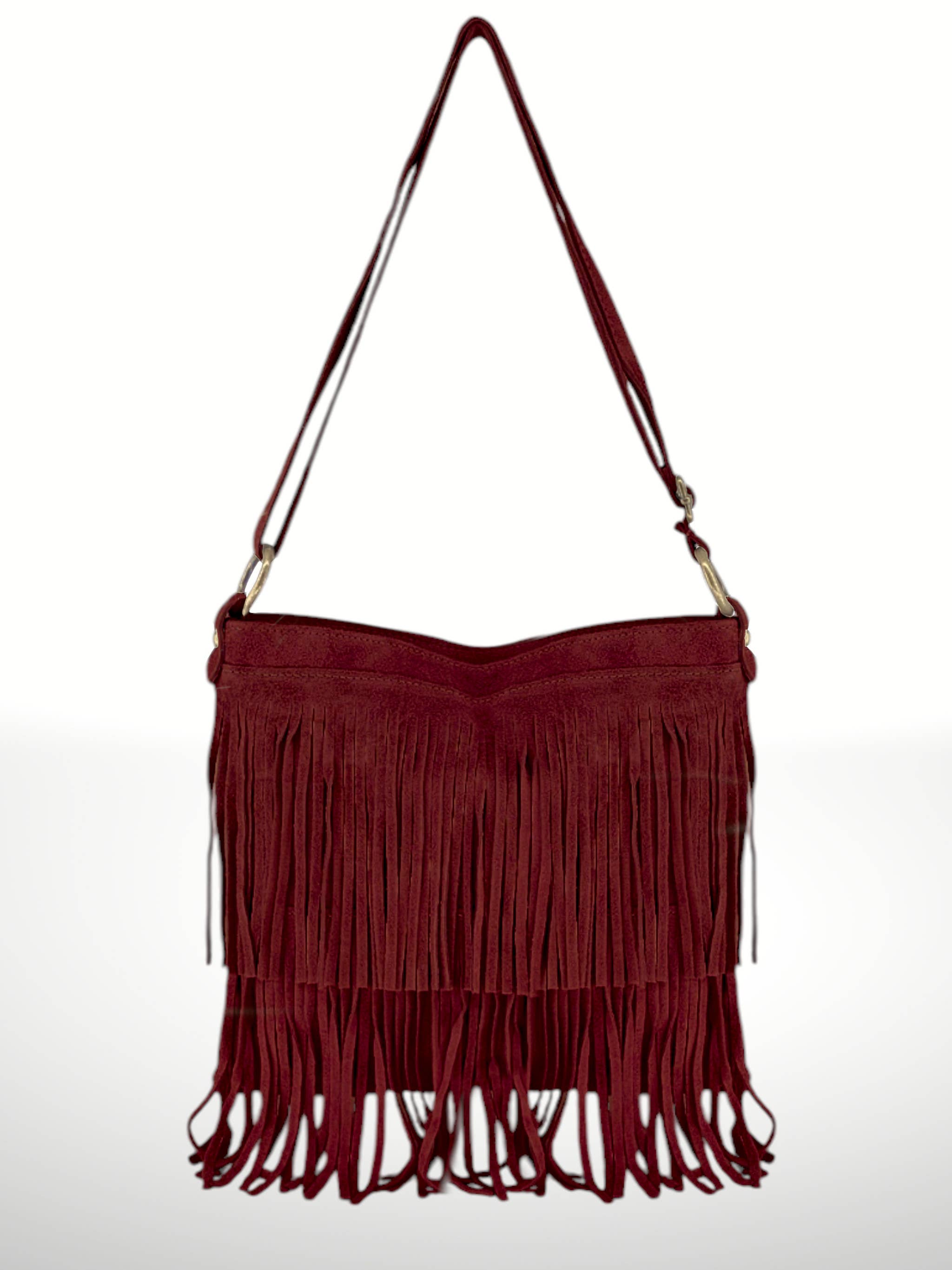 ITALIAN'S LEATHER - Wholesale Crossbodytas - Dames - Suède leren tas Cascade met franjes11