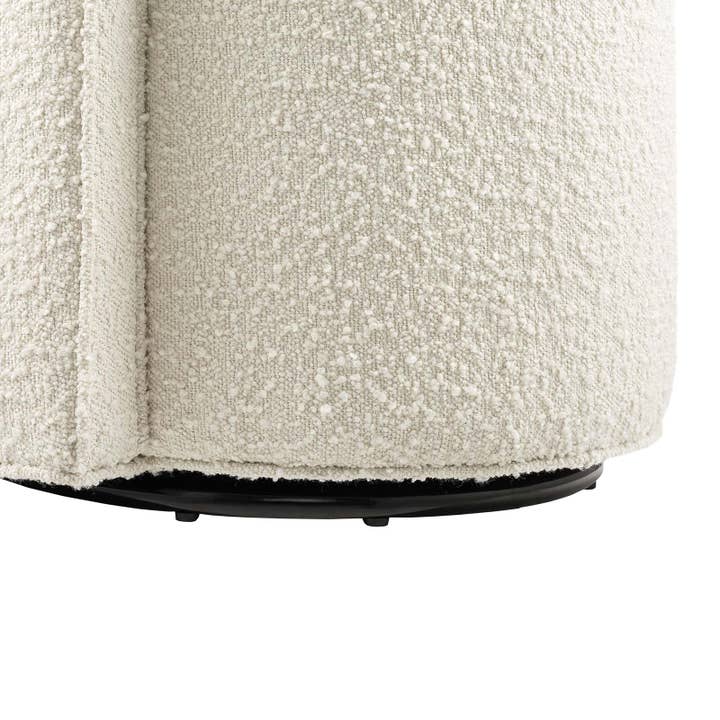 Ivory Della Boucle Fabric Swivel Chair for wholesale on Faire